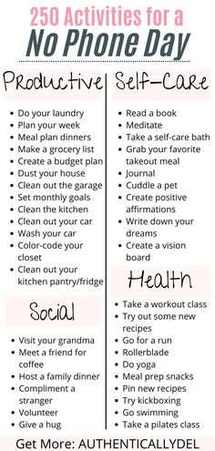 things to do without your phone No Phone, What To Do When Bored, Productive Things To Do, Writing Therapy, Things To Do When Bored, Get My Life Together, Positive Self Affirmations