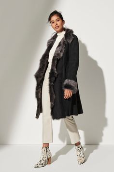 Sandra Sheepskin Coat – Plus (18 – 24) | Overland Formal Fur Coat With Faux Fur Trim, Luxury Formal Outerwear With Faux Fur Trim, Luxury Feather Trim Formal Outerwear, Luxury Formal Outerwear With Feather Trim, Elegant Sheepskin Fur Coat With Faux Fur Trim, Elegant Long Sleeve Sheepskin Fur Coat, Fitted Sheepskin Fur Coat For Winter, Fitted Shearling Fur Coat For Winter, Fitted Shearling Fur Coat For Fall