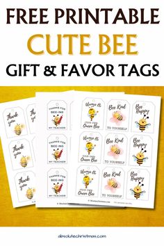 free printable cute bee gift and favors