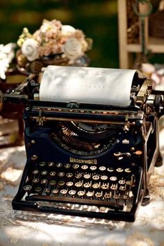 an old fashioned typewriter with the words happy birthday friend written on it