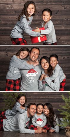 a family poses for their christmas card