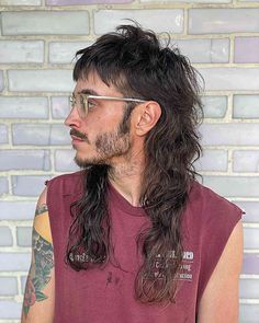 Top 29 Mullet Haircuts for Men in 2024 Men’s Shaggy Mullet, Mullet Men Long, Punk Mullet Men, Long Hair Mullet Men, Long Mullet Men, Shaved Mullet, Men's Mullet, A Mullet Haircut, Punk Mullet