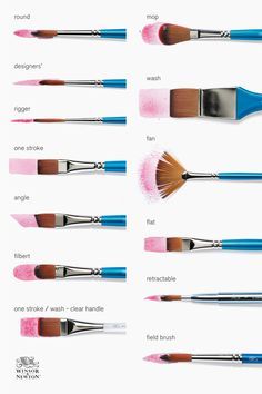 the different types of brushes used in painting