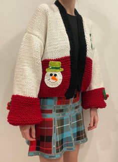 Oversized Christmas Cardigan Chunky Handmade Cardigan Long - Etsy Turkey Handmade Sweater As Winter Gift, Handmade Sweater Winter Gift, Handmade Cardigan, Balloon Sleeve Cardigan, Christmas Snowmen, Christmas Cardigan, Oversized Knit Cardigan, Cardigan Long Sleeve, Chunky Cardigan