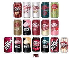 a group of six cans of different flavored sodas and drinks with the same price label