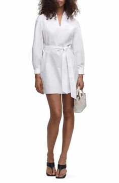 Fraiche by J Long Sleeve Tie Front Dress | Nordstrom Bow Shirt, Bow Shirts, Tie Front Dress, Wedding Guest Looks, Mens Home, Kids Trend, Dining Room Bench, Mens Trends, Outdoor Lounge Furniture