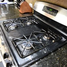 an oven with two burners on the counter