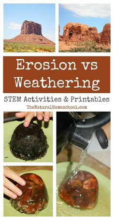 Be sure and visit our "What is the Difference between Weathering and Erosion?" post after you read this "Erosion vs Weathering ~ Awesome Science STEM Activities" post because they go hand-in-hand. Science Stem Activities, Earth Science Activities, Stem Experiments, Weathering And Erosion, Science Stem, Kid Science, 4th Grade Science, 6th Grade Science, 5th Grade Science