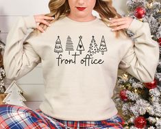 Are you looking to show your staff appreciation for your school front office lady? Well tell her she is a superstar with this Christmas front office staff shirt. Your school secretary will feel taken care of with this Xmas School Office Gift. I am working hard at Free Spirit Comfort to bring variety to your wardrobe. I use humor, sarcasm, and inspiration to light up my day so I figured Sharing is Caring. After the past couple of years, we think everyone deserves to smile more. We have included some of the specs but if you have any other questions feel free to ask. **If you would like something specific, please ask. We are always looking for new Ideas and Designs Key Features: - Unisex Bella Canvas Soft Style Top for the crew tee and v-neck tee - Gildan Soft Lined sweaters used for crewneck School Front Office, School Office Gifts, School Secretary, Office Staff, Front Office, Staff Appreciation, Mens Long Sleeve Tee, Office Lady, Office Ladies