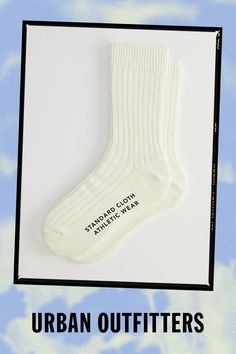 Simple knit trouser socks by Standard Cloth with a ribbed ankle cuff. Urban Outfitters exclusive. Features Standard Cloth trouser crew sock Ribbed knit socks Crew length UO exclusive Content + Care Includes 1 pair Cotton Machine wash Imported | Standard Cloth Trouser Crew Sock in Cream, Men's at Urban Outfitters Trouser Socks, Ankle Cuffs, Athletic Wear, Knitting Socks, Crew Socks, Ribbed Knit, Color Coding, Urban Outfitters, Socks