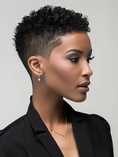 Low Tapered Fade and Fade Haircuts to Try in 2024v Female Short Haircut Black Women, Short Hair Women Hairstyles, Undercut Afro Natural Hair, Short Hair Fades Women, Short Fade Haircut For Women Black, Feminine Fade Haircut Black Women, Short Curly Hairstyle Women Black Woman, Short Hair For Black Women Natural, Very Short Afro