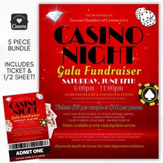 the casino night gala fundraiser flyer