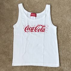 Nwot Coca Cola Tank Top. Size Large Y2k Tops Aesthetic, Fun Tank Tops, Y2k Style Red Tank Tops, Thrifted Tank Tops, Red Fitted Y2k Tank Top, Red Stretch Y2k Tank Top, Tank Tops Y2k, Red Fitted Graphic Print Tank Top, Red Y2k Cotton Tank Top