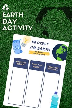 the earth day activity sheet is shown