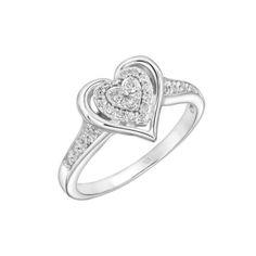 Featuring the brilliance of diamonds and the gleam of sterling silver, this piece of stunning jewelry has been meticulously made just for you. A trio cluster of three brilliant-cut diamonds is surrounded by a heart-shaped halo of diamonds, all nestled inside a genuine .925 sterling silver heart and flanked by prong-set diamond bands. It is custom-crafted of genuine solid sterling silver and stamped with a 925 quality hallmark. You'll love to wear this ring  every day, together or separately, wit Diamond White Heart Cut Diamond Ring With Halo Setting, Heart Cut Diamond White Diamond Ring With Halo Setting, Valentine's Day Sterling Silver Diamond Ring With Halo Setting, White Gold Rings With Diamond Accents For Valentine's Day, Diamond Heart Ring With Halo Setting, Heart-shaped Brilliant Cut Diamond Ring, Valentine's Day White Gold Ring With Diamond Accents, Heart Shaped Brilliant Cut Diamond Ring, Formal Heart-shaped Diamond Ring With Accents