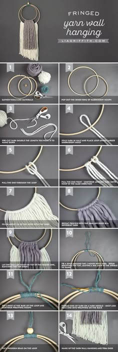 the instructions for how to make a tasselled macrame with yarn and thread