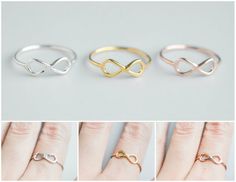 This infinity ring looks great on its own or in a stack. Pair them with birthstone rings and you have a stylish way to keep your loved ones close even when they're far away.Rings are only sold in sizes 5 6 7 8 9 10..........PRODUCT DETAILS•All components are sterling silver, gold-filled (gold over sterling silver), or rose gold-filled (rose gold over sterling silver) •Band width measures 1mm across•Comes beautifully packaged in a box..........SHIPPING and POLICIES• Orders are made and shipped wi Dainty Infinity Stackable Rings For Gift, Dainty Infinity Stackable Rings As Gift, Adjustable Infinity Stackable Rings For Anniversary, Adjustable Infinity Stackable Anniversary Rings, Adjustable Infinity Stackable Rings Gift, Adjustable Infinity Ring For Mother's Day, Personalized Adjustable Infinity Rings, Mother's Day Infinity Adjustable Rings, Adjustable Infinity Stackable Rings