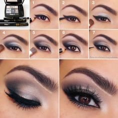 Feline Fatale by Maryam Maquillage Graduation Makeup Tutorial, Machiaj Smokey Eyes, Brown Eye Makeup Tutorial, Smokey Cat Eye, Makeup Brown, Make Up Designs, Makeup Smokey, Makeup Tip, Eyeshadow For Brown Eyes