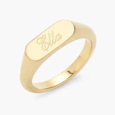 Evie Signet Ring Name Rings, Versatile Jewelry, Gold Signet Ring, Trendy Ring, Lovely Ring, Art Deco Ring, Rings For Women, Engraved Rings, Signet Ring