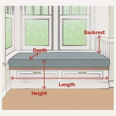 an image of a bed with measurements for it