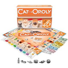 Late for the Sky Cat-Opoly Board Game is a feline frenzy of fun! Buy your favorite cats such as the Tonkinese, the Ragdoll, the Abyssinian, the Sphinx or the Maine Coon. Land on Catnip and collect everything in the center of the board. Collect Litter Boxes and trade them in for Fish Bones. You may have to pay dog tax to get past the neighborhood bully, a spike collared bulldog, or worst of all, you may fall in the water and be out for three turns. Cat-astrophic!...there's nothing madder than a w Amazon Painting, Exotic Cats, Classic Board Games, Gag Gifts Funny, Ipad App, Casino Royale, Cat Themed, Cat People, Cat Facts