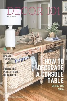 a magazine cover with a table and basket on it's sideboard in the living room