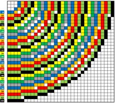 a cross stitch chart with many different colors