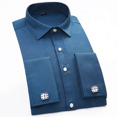 Upgrade your style with this classic cufflink shirt, perfect for any occasion!! Available in a range of basic and vibrant colors, this long-sleeve shirt offers timeless sophistication. Embrace effortless style with this must-have wardrobe essential. Elegant Solid Dress Shirt With Button Cuffs, Smart Long Sleeve Solid Shirt, Smart Solid Color Long Sleeve Shirt, Smart Solid Long Sleeve Shirt, Elegant Solid Color Dress Shirt For Office, Solid Dress Shirt With Buttons For Office, Elegant Solid Dress Shirt For Office, Modern Long Sleeve Shirt For Formal Occasions, Long Sleeve Dress Shirt With Button Cuffs For Office