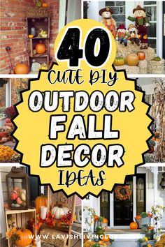 outdoor fall decor ideas Diy Outdoor Fall Decor, Diy Yard Signs, Outdoor Fall Decorations, Pumpkin Lanterns, Nature Elements, Fall Outdoor Decor