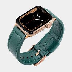 The iconic Green Lond Strap from Buckle & Band is the ultimate vegan Apple Watch Strap. If you miss the elegance of a traditional timepiece then this is designed for you. The Lond collection in Green is where tradition meets technology to produce an outstanding result. Each strap is hand stitched from the highest quality vegan leather, (we use microfibers so the strap looks like a classic strap.) Unlike some cheap vegan leathers, this is designed to last you, the lifetime of your watch. This green is an incredible colour which you have to see in real life to truly appreciate. The buckle and connectors are CNC machined perfectly to slot neatly on either side of your Apple Watch. It simply oozes quality and class.  Unisex by design, for both men and women. Designed to fit all Apple Watch Leather Apple Watch Strap, Cheap Vegan, Timepiece Design, Apple Watch Leather Strap, Leather Laptop Case, Iphone Leather, Vegan Apple, Green Watch, New Apple Watch