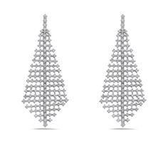 18kt White Gold Diamond Chandelier Earrings (2.90 ctw) Dazzling White Diamond-accent Chandelier Earrings, Dazzling White Chandelier Earrings With Diamond Accents, Diamond White Chandelier Earrings With Diamond Cut, Dazzling White Diamond Chandelier Earrings, White Diamond Chandelier Earrings For Pierced Ears, Diamond White Diamond Cut Chandelier Earrings, Diamond White Diamond Chandelier Earrings, Fine Jewelry Diamond Cut Chandelier Earrings In Diamond White, Diamond White Chandelier Earrings In Fine Jewelry Style