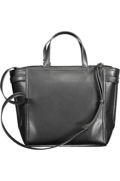 Elevate your everyday style with the sophistication of Calvin Klein. This handbag is a testament to sleek aesthetics, featuring a pair of sturdy handles, an adjustable and removable shoulder strap for versatile carrying options. The contrasting details add a daring edge to its classic black silhouette. Secure your essentials in the streamlined zip closure compartment, which includes a handy inside pocket. Crafted from a blend of 51% polyester and 49% polyethylene, this bag is not just about look Modern Calvin Klein Business Bags, Calvin Klein Leather Shoulder Bag With Adjustable Strap, Calvin Klein Rectangular Bag With Adjustable Strap, Modern Calvin Klein Shoulder Bag For Business, Modern Calvin Klein Rectangular Shoulder Bag, Calvin Klein Classic Shoulder Bag, Classic Calvin Klein Leather Bags, Classic Calvin Klein Satchel Shoulder Bag, Classic Calvin Klein Shoulder Bag For Daily Use