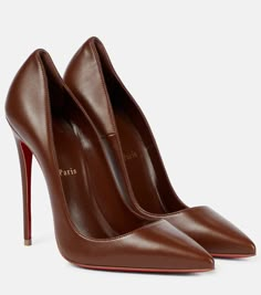 So Kate 120 Leather Pumps in Brown - Christian Louboutin | Mytheresa Adrette Outfits, Louboutin Online, Louboutin So Kate, Dr Shoes, Christian Louboutin So Kate, So Kate, Heels Classy, Louboutin Heels