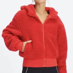 Brand New With Tags Fabletics Women's Summit Teddy Sherpa Jacket. Size L Please Carefully See All Photos Before Buyingphotos Will Show You All Specs/Details And Condition Of The Item. Winter Athleisure Activewear With Fleece Lining, Cozy Sports Outerwear, Cozy Fit Sportswear For Sports, Winter Workout Sportswear Outerwear, Winter Sportswear Outerwear Comfortable Fit, Comfortable Winter Sportswear Outerwear, Red Fleece Activewear For Winter, Winter Red Fleece Activewear, Red Activewear For Winter Gym