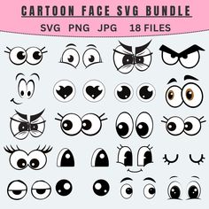 Sailor Moon Svg, Comic Eyes, Emoji Svg, Eyes Clipart, Moon Svg, Googly Eyes, Cartoon Faces, Kawaii Doodles