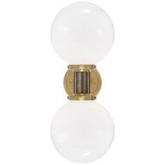 McCarren Double Sconce in Natural Brass with White Glass | Visual Comfort McCarren Double 20" High Sconce in Natural Brass | Mathis Home Gas Lanterns, Circa Lighting, Light Architecture, Signature Collection, Glass Globe, Visual Comfort, Lighting Collections, Vanity Lighting, Ambient Lighting