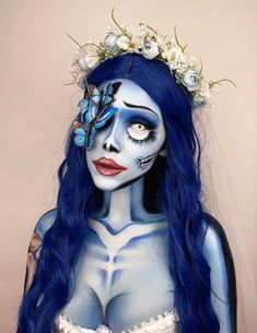 Cool Women Costumes, Bride Corpse Makeup, Corpse Bride Inspired Makeup, Corpse Bride Makeup Halloween, The Corpse Bride Makeup, Halloween Makeup 2023