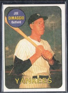 a baseball card with a man holding a bat