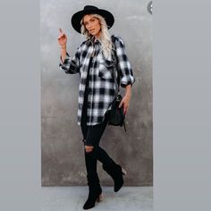 Never Worn, Loose And Baggy Fit, Sold Out On The Vici Website. Black Button-up Outerwear For Day Out, Chic Black Shacket For Fall, Chic Black Fall Shacket, Chic White Long Sleeve Shacket, Chic Black Shacket For Spring, Baggy Fits, Button Downs, Jackets & Coats, Jackets For Women