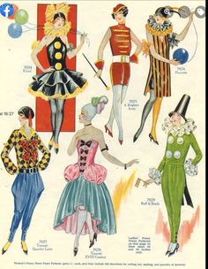 an old fashion magazine cover shows women in costumes