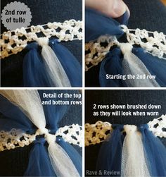 instructions for how to tie a wedding garter with ribbon and lace on the belt