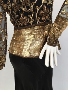 1930s Jacket Gold Sequinned and Beaded French Couture Vintage | Etsy Elegant Embellished Sequin Fabric For Fall, Embellished Sequin Fabric For Fall Fitted Outfits, Fall Embellished Sequin Fabric In Fitted Style, Fall Embellished Fitted Sequin Fabric, Fitted Sequin Fabric For Evening Fall, Elegant Gold Embroidery Sequin Fabric For Party, 1930s Shoes, 1920s Shoes, French Couture