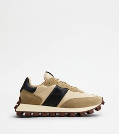 Man MULTICOLOUR Sneakers Tod's 1T in Suede and Fabric XXM25K0FL90PQ4712SX | Tods Tods Shoes, Fabric Black, New Sneakers, Black Sneakers, White Beige, Brown Beige, Black Label, Brooks Sneaker, Saucony Sneaker