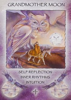 an image of the book cover for grandmother moon self reflection inner rhythss intention