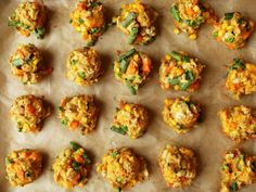 several different types of food on a baking sheet