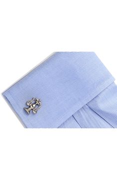 A great gift for anyone in the legal field, these cuff links feature a bright rhodium-plated sheen. 3/4" x 1/2" Bullet back Rhodium plate Imported Classic Cuff Jewelry For Professional Use, Classic Office Cuff Jewelry, Elegant Silver Cufflinks For Office, Classic Blue Cufflinks With Polished Finish, Silver Engraved Cufflinks For Business, Silver Screw Back Cufflinks For Anniversary, Classic Silver Lapel Pin For Anniversary, Classic Silver Lapel Pin For Business, Classic Silver Engraved Cufflinks