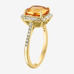 Ring Style: Cocktail Rings, Halo RingsFeatures: Quick ShipDiamond Clarity: I1-I2Setting: ProngShape: CushionStone Cut: CushionDiamond Color: H-IMetal Color: YellowRing Gallery Height: 7.3mmRounded Carat Weight: 3/8 Ct. T.w.Care: Wipe CleanStone Type: 34 Natural Diamond, 1 Genuine CitrineAuthenticity: Genuine StoneBirthstone: November BirthstoneMetal: 14k GoldCountry of Origin: Imported Gold Halo Ring With Gemstone In Round Cut, Yellow Gold Round Halo Birthstone Ring, Yellow Gold Halo Ring With Gemstone, Classic 14k Gold Sapphire Ring With Halo Design, Yellow Gold Rings With Accent Stones, Round Yellow Gold Rings With Accent Stones, Classic Yellow Gold Birthstone Ring With Halo, Yellow Gold Sapphire Ring With Halo Design, 14k Gold Halo Ring With Gemstone