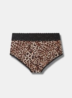 Matching style(s): Search 593031 FIT Full coverage. . Wide lace waistband. . MATERIALS + CARE Cotton-blend knit fabric. 95% cotton, 5% spandex. Machine wash cold. Line dry. . Imported. DETAILS Scalloped waistband. The best plus size women's cotton mid-rise brief panty sleep bottoms in classic leopard sandshell made of cottonspan. These comfy pajamas will be your favorite PJs to sleep in or lounge around. Rock your look from Torrid to Festivals like Coachella and Lollapalooza, a concert, a show, High Waist Cotton Bottoms With Lace Trim, High Waist Bottoms With Lace Trim For Daywear, Cotton Bottoms With Banded Waist For Daywear, Casual Lace Bottoms For Daywear, High-waist Cotton Bottoms With Lace Trim, Casual Lace Trim Brief Bottoms, Short Lace Trim Sleepwear Bottoms, Casual Lace-trim Brief Bottoms, Cotton Lace Trim Brief Bottoms