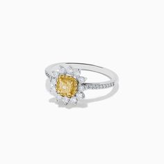 Effy Canare 14K Two Tone Gold Yellow and White Diamond Ring White Diamond Ring, White Diamond, Two Tone, Diamond Ring, Yellow, Engagement Rings, Gold