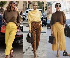 Mocha Mousse, Yellow Outfits, Cute Modest Outfits, Yellow Pants, Yellow Outfit, Trendy Fall Outfits, Classic Outfits